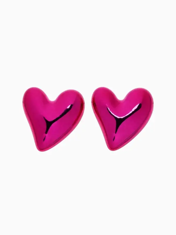 Серьги металл &laquo;Сердце&raquo;, с изгибом, розовые