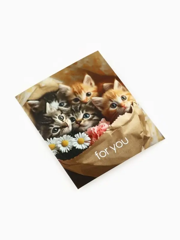 Набор мини-открыток в коробке со скрепками &laquo;Котики&raquo;, 35 штук, 8 x 10 см