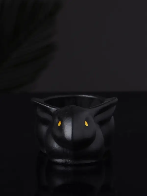 Подсвечник  Подсвечник "Заяц" 9х6х4 см, черный