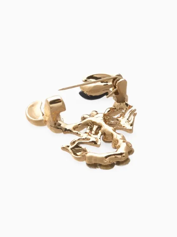 Брошь &laquo;Скорпион&raquo;, белая в золоте