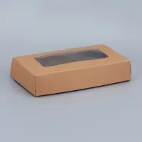 Контейнер навынос, с окном, крафт, 20&times;12&times;4 см