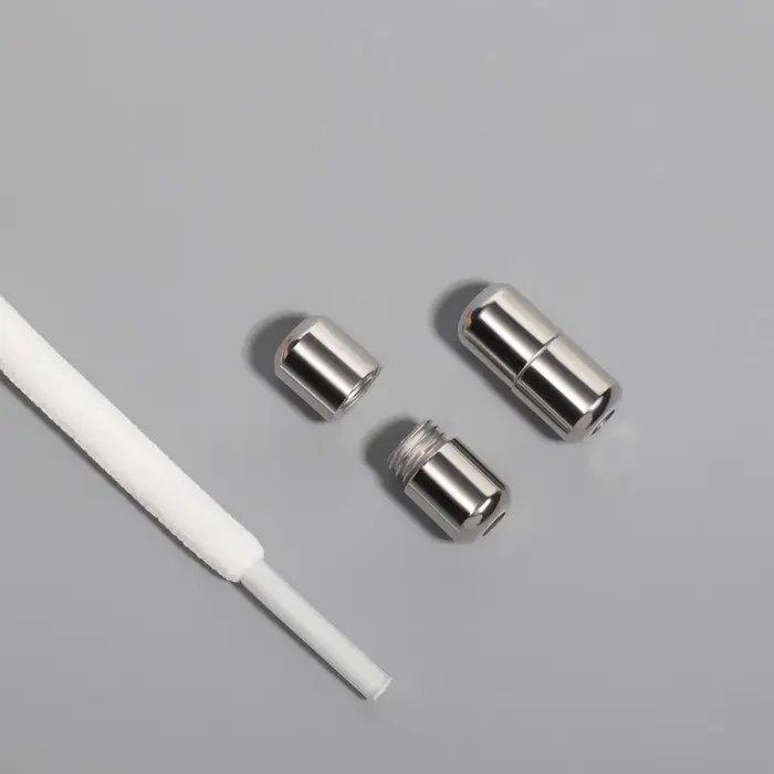 Шнурки для обуви, пара, круглые, с фиксатором, эластичные, d=5 мм, 100 см, белые