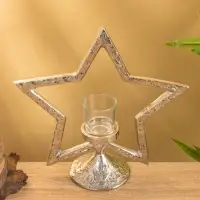 Подсвечник со стеклом &laquo;Звезда&raquo;, 28&times;10.5&times;29.5 см, алюминий