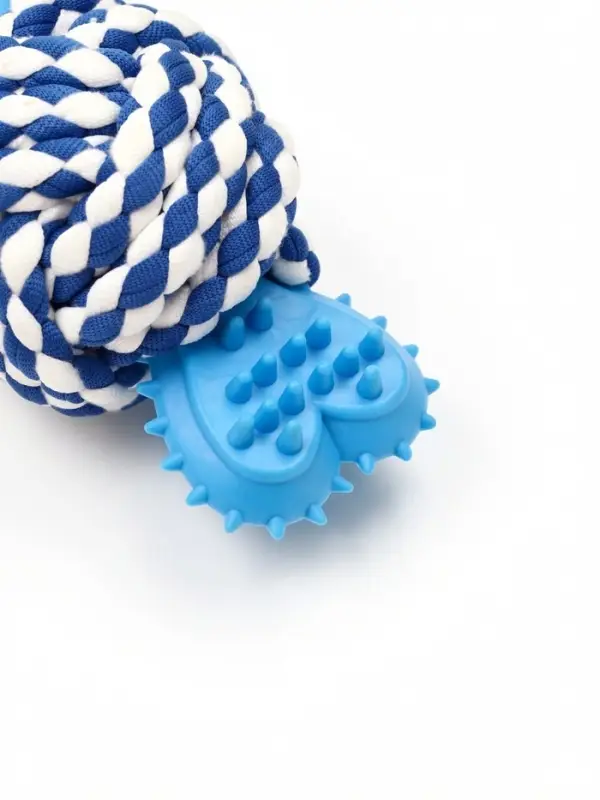 Игрушка для собак канатная &laquo;Мяч с костью&raquo;, до 11 см, до 55 г, синяя