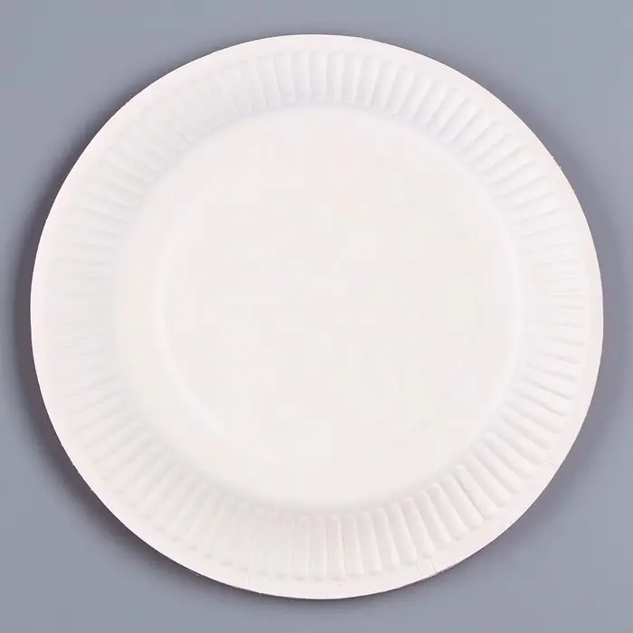 Тарелка одноразовая бумажная «Синий», однотонная