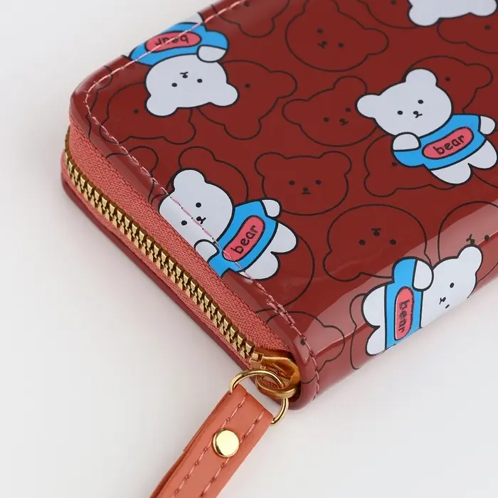 Кошелёк на молнии, коричневый