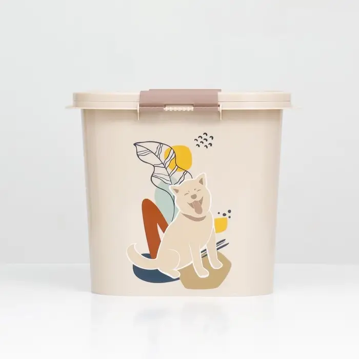 Контейнер для корма &laquo;Друг&raquo;, 10 л, овальный, пластик, цвет МИКС