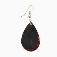 Серьги "Капельки" ракушка 5,5х2 см, цв. красный