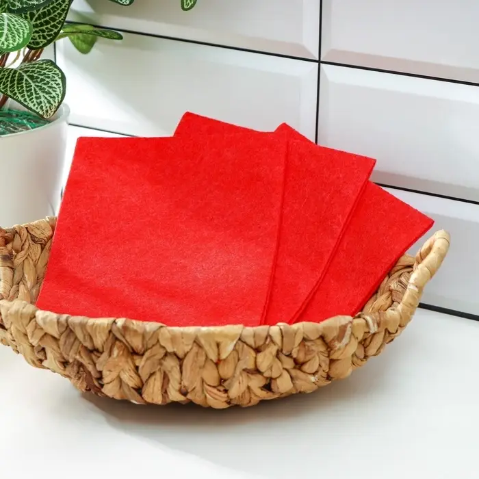 Салфетки вискозные универсальные Доляна, 3 шт, 30×38 см, красные Салфетки вискозные универсальные Доляна, 3 шт, 30×38 см, красные