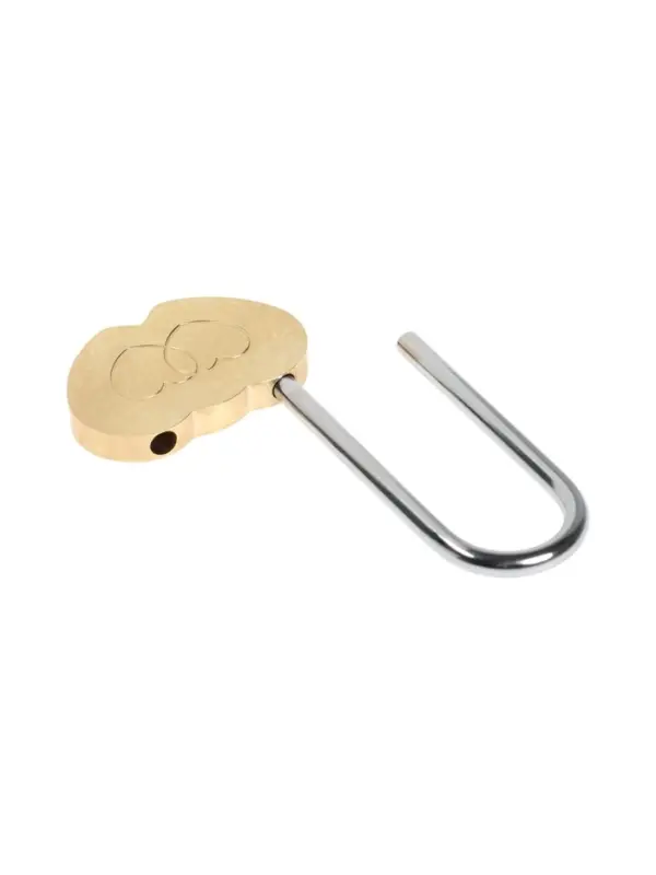 Замок навесной ТУНДРА Сердечко двойное, сувенирный, цвет золото