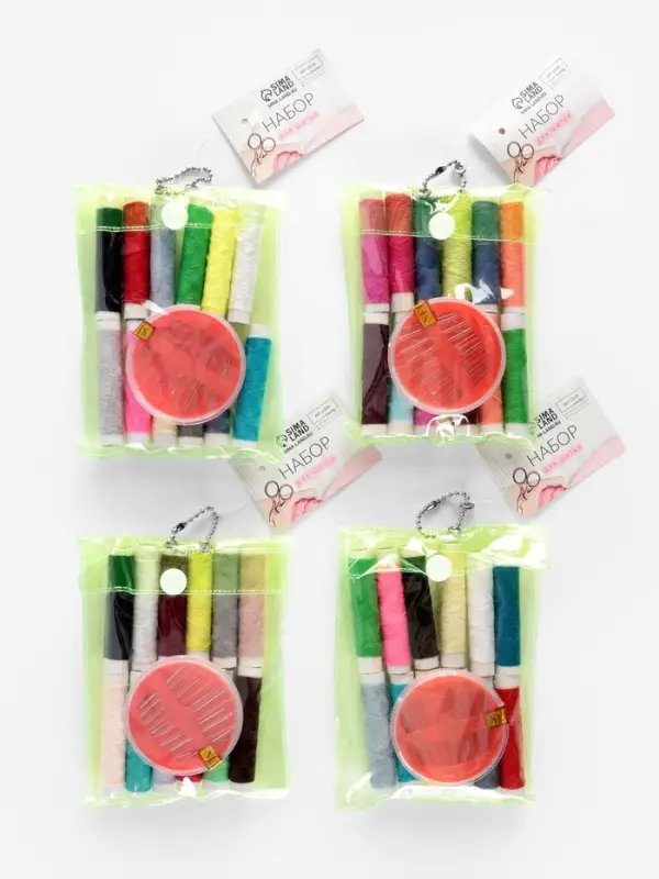 Швейный набор, 22 предмета, в чехле ПВХ, 13&times;9 см, МИКС