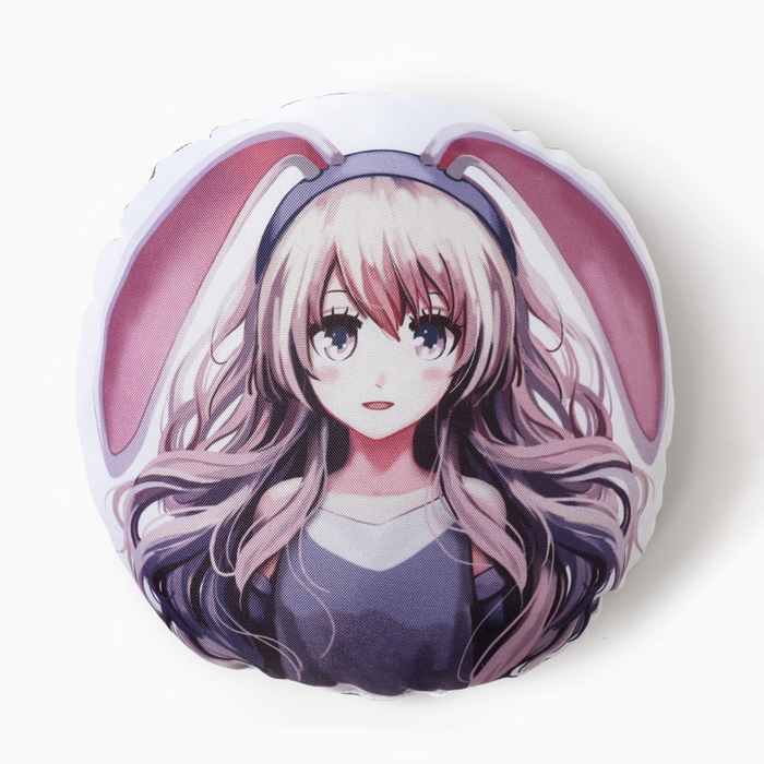 Подушка декоративная круглая Этель Подушка декоративная круглая Этель "Девушка с ушками" d=30 см, габардин, 100% п/э