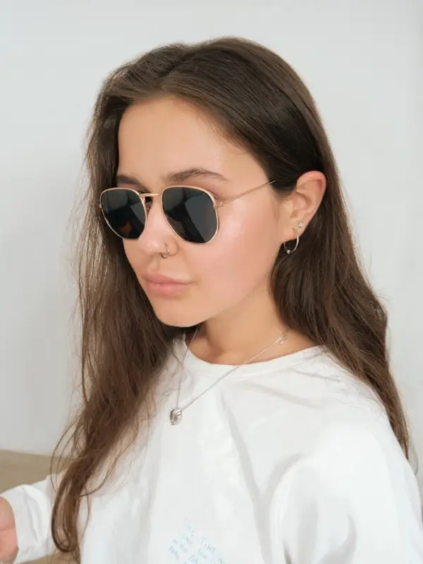 Очки солнцезащитные &laquo;OneSun. Круглые&raquo;, uv 400, линза 4.5&times;5.5 см, цвет золотой, чёрный