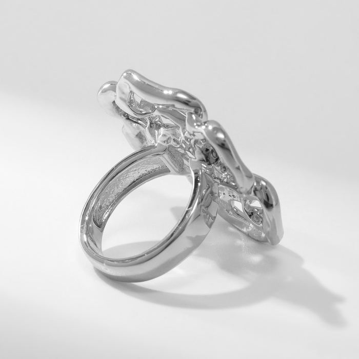 Кольцо металл «Цветок» роза, цвет серебро, размер 17