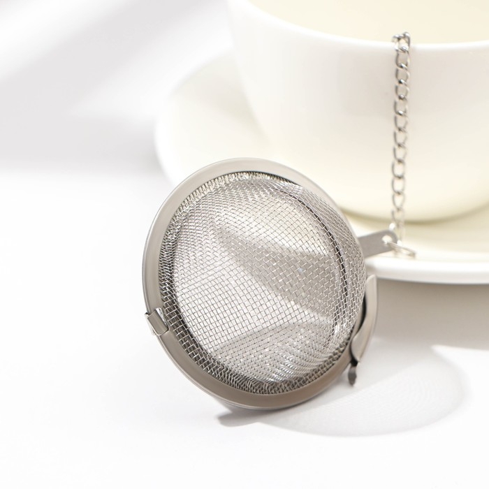 Ситечко для чая Доляна «Классика», d=5 см, цвет серебристый Ситечко для чая Доляна «Классика», d=5 см, цвет серебристый