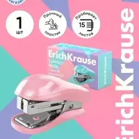 Степлер ErichKrause Compact Pastel, Mini №10, 15 листов, МИКС