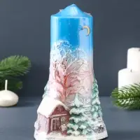 Свеча фигурная "Зимний пейзаж" 9,5х7х17 см