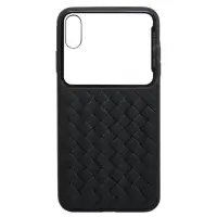 Чехол IPh XS Max Baseus TPU Glass & Weaving Aurora черный