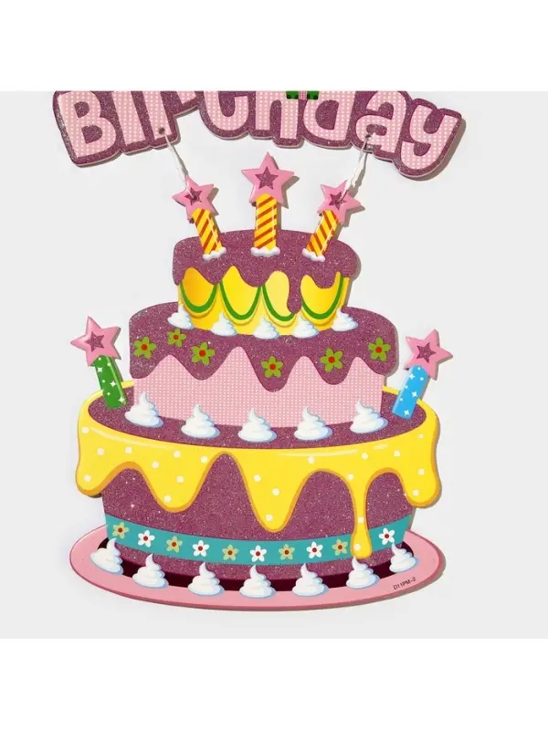 Украшение подвеска &laquo;С Днём Рождения&raquo;, 42&times;26 см, розовое