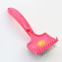 Щётка - пуходёрка средняя, основание 59&times;49 мм, мягкая с каплями, розовая