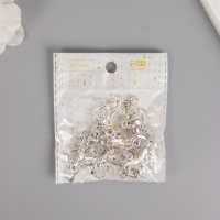 Декор для творчества металл "Скачущий конь" серебро набор 10 шт 2,2х2,9х0,4 см