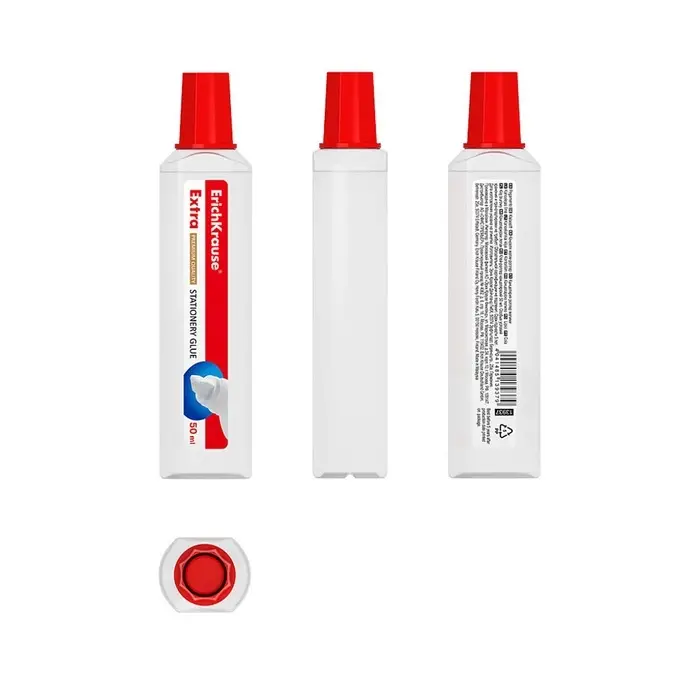 Клей канцелярский ErichKrause, 50 мл, с пластиковым аппликатором, подходит для бумаги, картона и ткани, морозостойкий