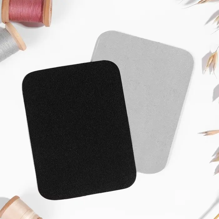 Заплатки для одежды, 10 × 7,5 см, клеевые, пара, цвет чёрный Заплатки для одежды, 10 × 7,5 см, клеевые, пара, цвет чёрный