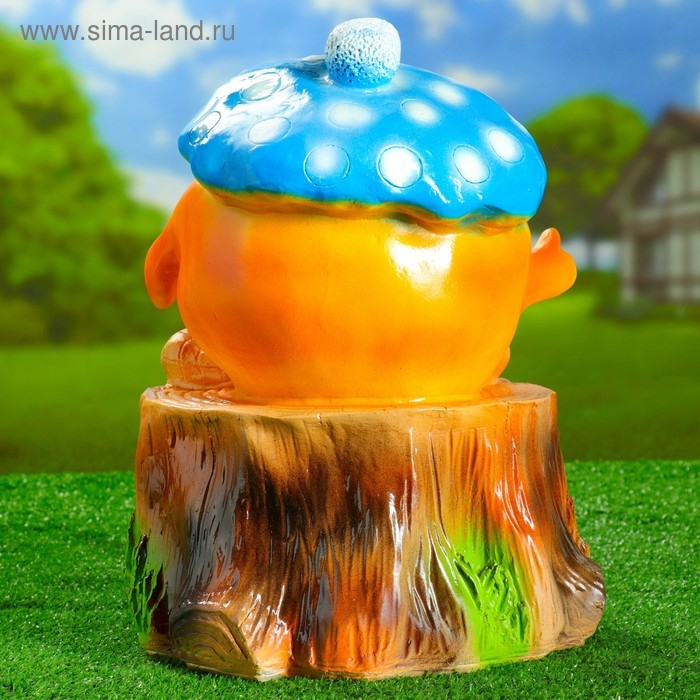 Садовая фигура  Садовая фигура "Колобок в кепке" 45х35х35см