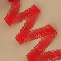 Кружево капроновое, 30 мм &times; 10 &plusmn; 1 м, цвет красный