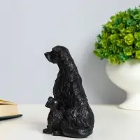 Фигурка гипс &laquo;Лабрадор с щенками&raquo;, 10&times;7 см, чёрный
