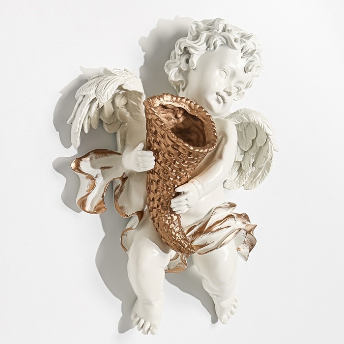 Декор настенный-ваза Декор настенный-ваза "Ангел с рожком", 39 x 30 см, левый