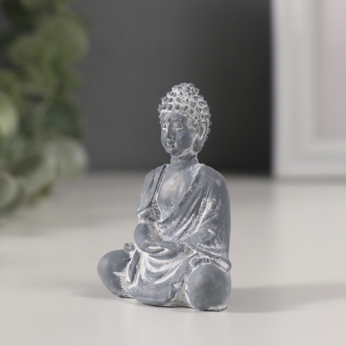 Сувенир полистоун Сувенир полистоун "Будда в позе лотоса" серый 2,5х4х6 см