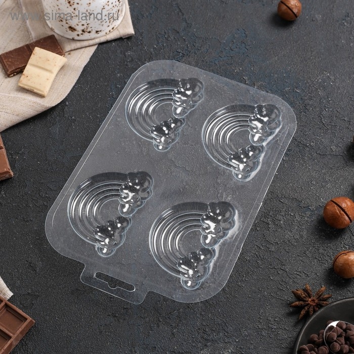 Форма для шоколада и конфет «4 Радуги», пластик, прозрачная