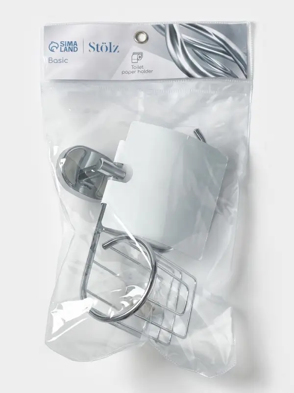 Держатель для туалетной бумаги St&ouml;lz &laquo;Нео&raquo;, с подставкой под освежитель воздуха, хромированный