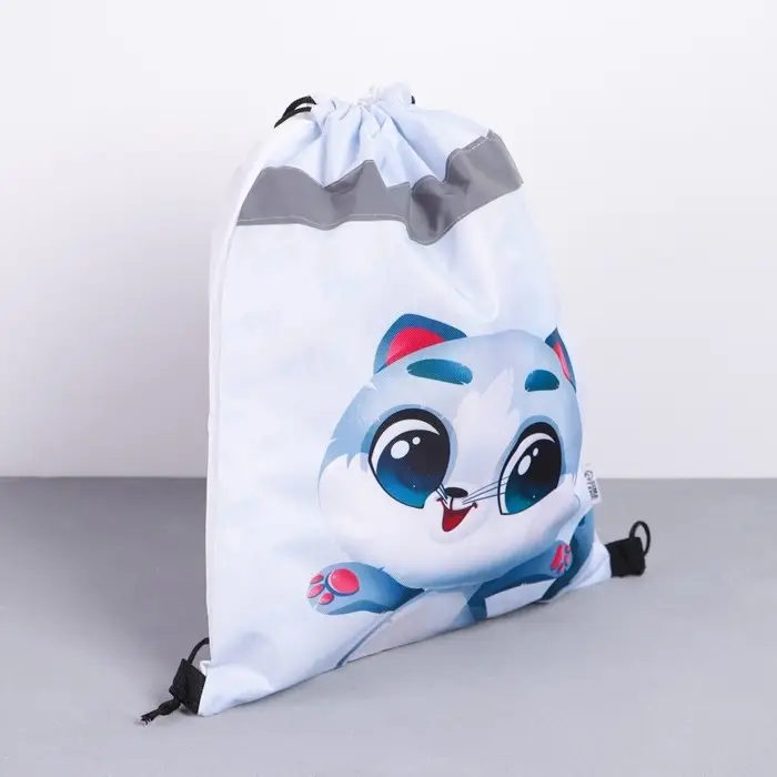 Мешок для обуви «Котик» (со светоотражающим элементом) 41×34 см Мешок для обуви «Котик» (со светоотражающим элементом) 41×34 см