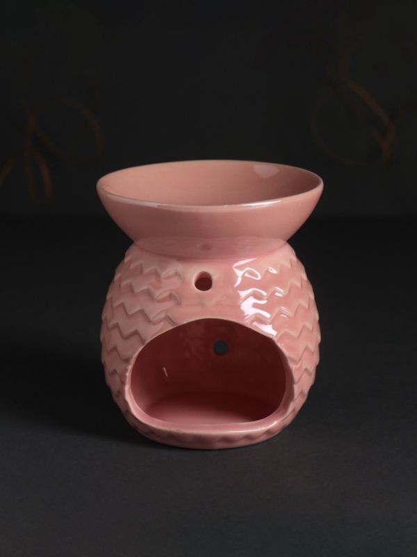 Аромалампа керамика Аромалампа керамика "Волна зигзагами" розовый перламутр 7,5х7,5х9 см