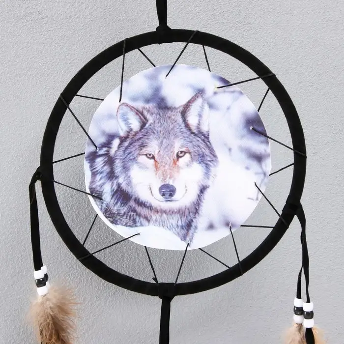 Ловец снов YX37 "Серый волк" круг d=20 см