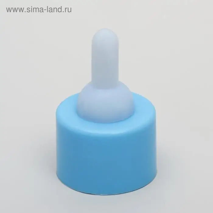 Бутылочка для вскармливания грызунов 30 мл с силиконовой соской (короткий носик), голубая Бутылочка для вскармливания грызунов 30 мл с силиконовой соской (короткий носик), голубая