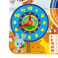 Развивающая игра 7в1 Лесная мастерская &laquo;Часы - календарь&raquo;