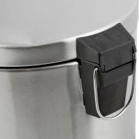 Ведро мусорное стальное 3л кругл серебр с пед и крышк матов 190х260мм_3L-NN