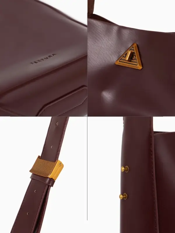 Сумка женская TEXTURA на винтовом замке, 24&times;11&times;24 см, коричневая