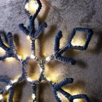 Светодиодная фигура &laquo;Снежинка синяя&raquo; 39 см, 20 LED, от батареек AAx2, свечение тёплое белое