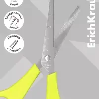 Ножницы детские 13.5 см, ErichKrause Joy, с закруглёнными концами лезвий и линейкой, МИКС