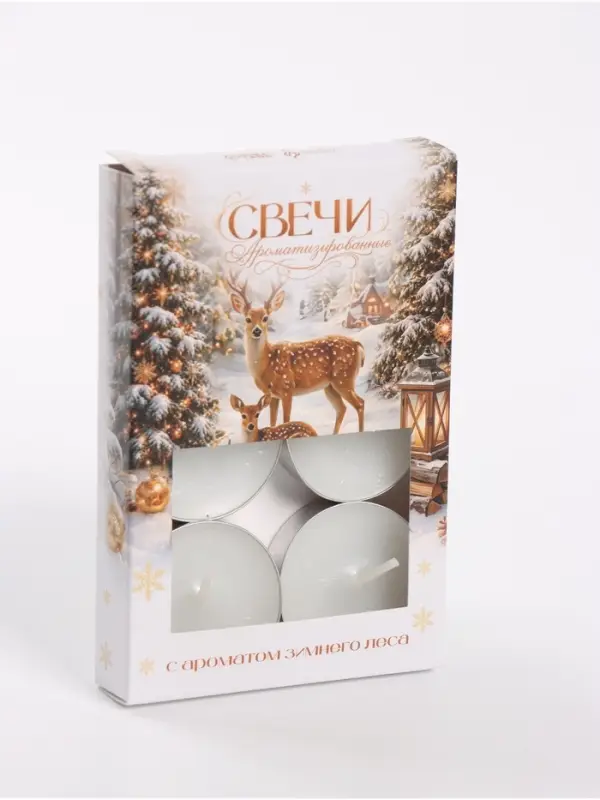 Свечи ароматические чайные &laquo;Зимний лес&raquo;, набор 6 шт.