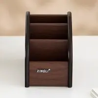 Органайзер 3 секции, серия Орех с кантом темным, 10&times;15.5 см