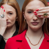 Серьги-кольца «Цепи» вытянутые, цвет золото