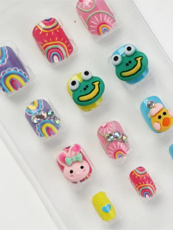 Детские накладные ногти &laquo;Утёнок&raquo;, 12 шт.