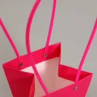 Сумка для цветов, малина влагостойкая, 12&times;12 - 8&times;8 - 12.5 см