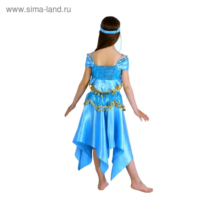 Карнавальный костюм «Восточная красавица», голубой, повязка, топ, юбка, р-р 34, рост 134 см Карнавальный костюм «Восточная красавица», голубой, повязка, топ, юбка, р-р 34, рост 134 см