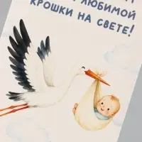 Конверт для денег &laquo;С рождением крошки&raquo;, аист, 16.5&times;8 см